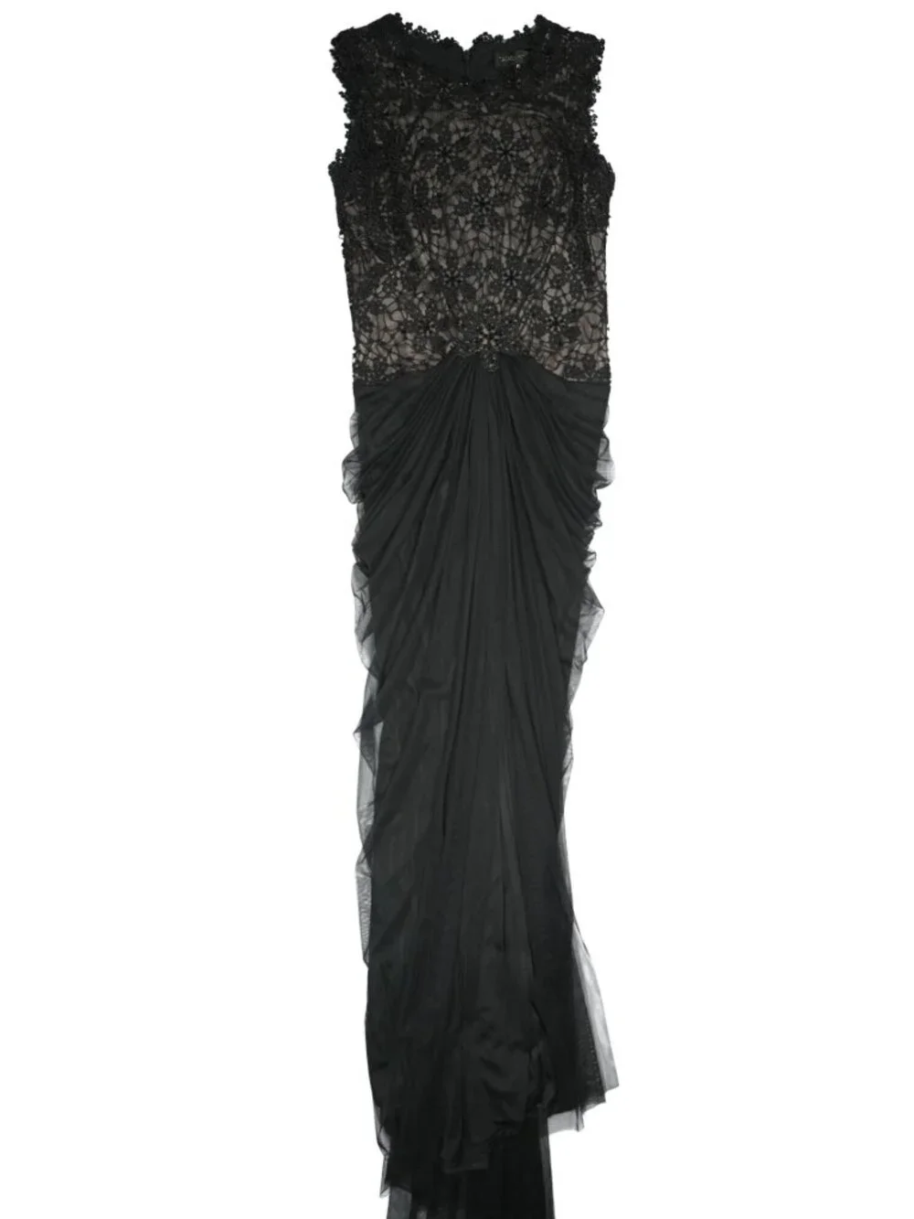 Tadashi Shoji Floral Lace Sleeveless Gown in Black - Picture 1 of 7
